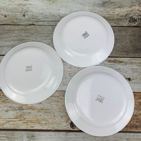 Corelle By Corning BLUE WREATH White Blue Green Design Salad Plates USA Set 4 - Picture 6 of 8